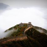 aerial photography of great wall of china