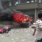 Підпал легкового автомобіля, імовірно, в місті Імфал, столиці штату Маніпур